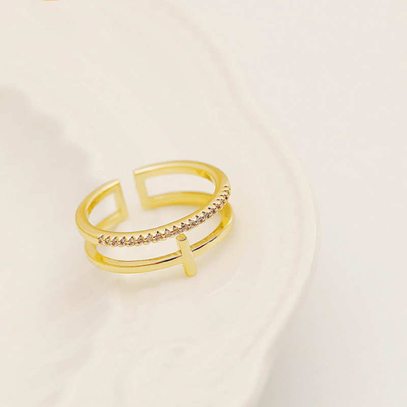 SWIRLUXE GOLD DOUBLE LAYER RING