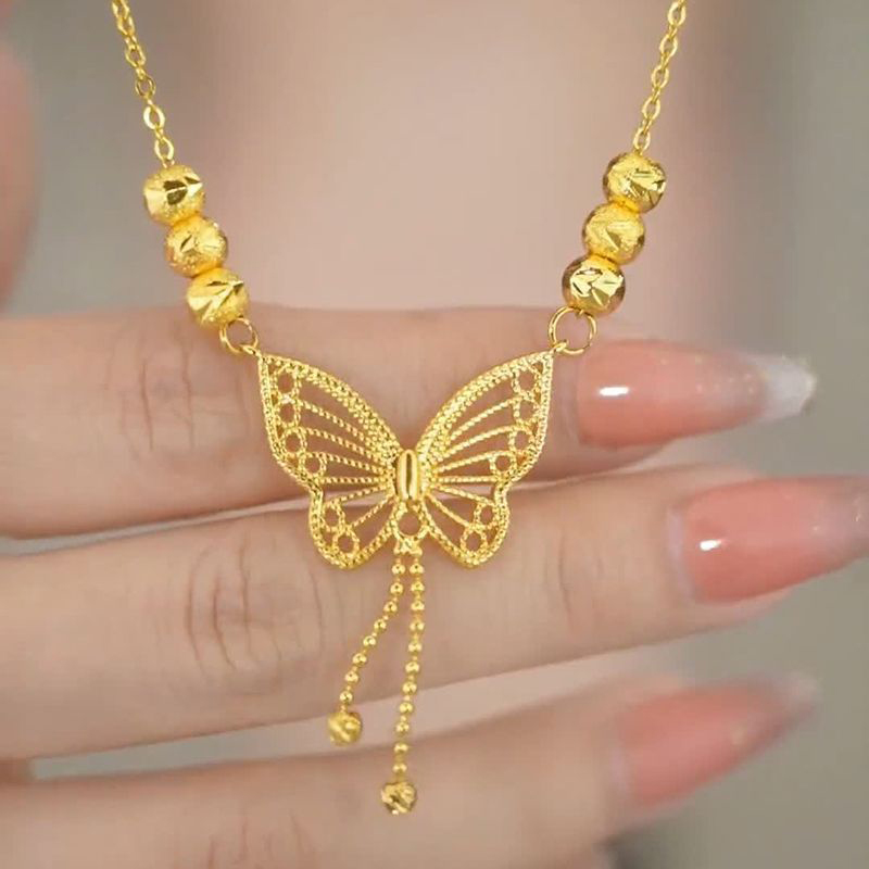 SWIRLUXE GOLD BIG BUTTERFLY NECKLACE