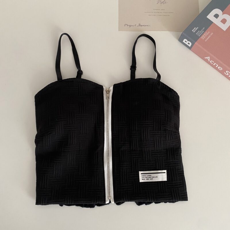 SILKEEN ZIP UP PADDED SPAGHETTI TOP