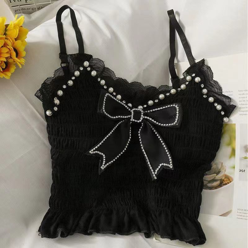 SILKEEN RIBBON LACEY PADDED TOP