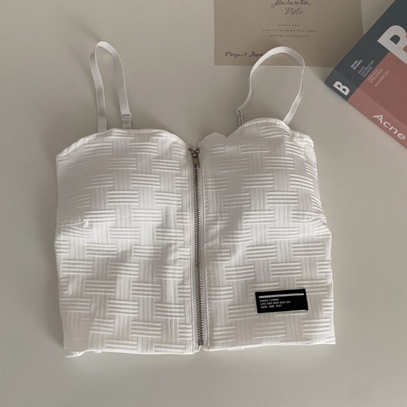 SILKEEN ZIP UP PADDED SPAGHETTI TOP - Image 2