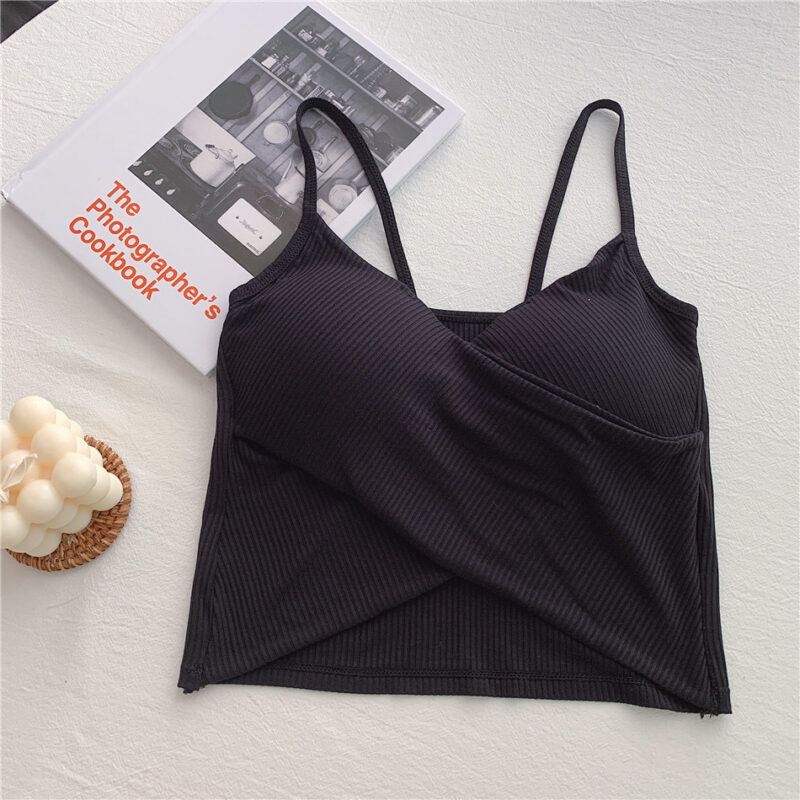 SILKEEN CRISSCROSS PADDED CROP TOP - Image 4