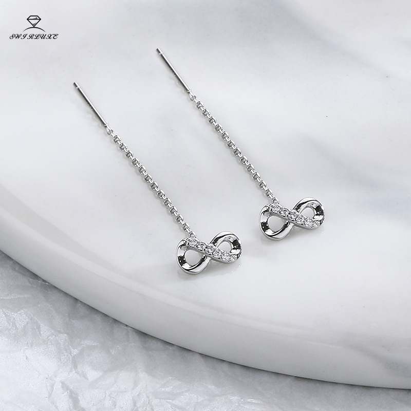 SWIRLUXE SILVER INFINITY EARRINGS