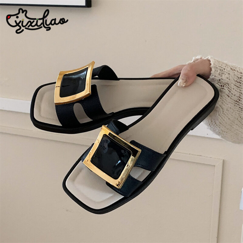 STOMPION SQUARE BUCKLE FLATS - Image 2