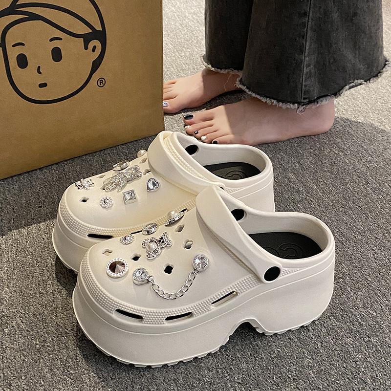 STOMPION SILEVER DIAMOND BRICK CLOGS