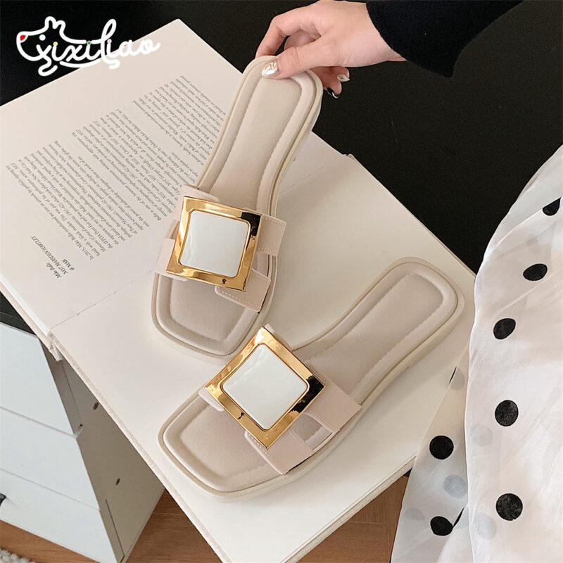 STOMPION SQUARE BUCKLE FLATS - Image 3