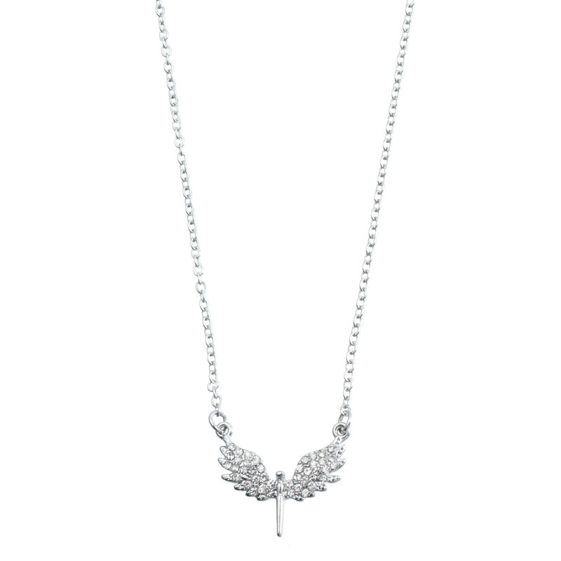 SWIRLUXE SILVER ANGEL WINGS NECKLACE - Image 3