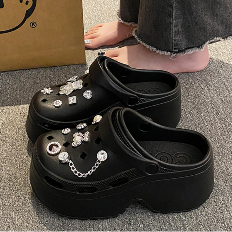 STOMPION SILEVER DIAMOND BRICK CLOGS - Image 2