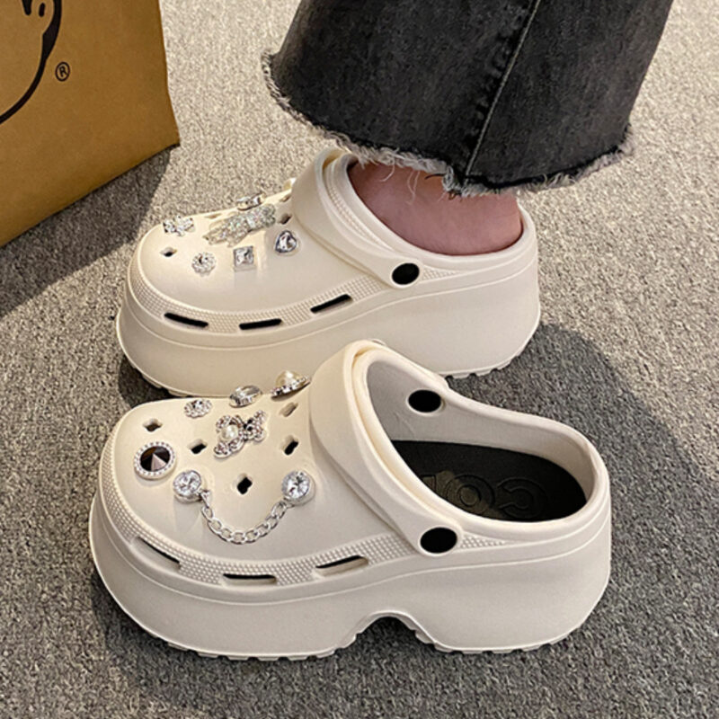STOMPION SILEVER DIAMOND BRICK CLOGS - Image 6