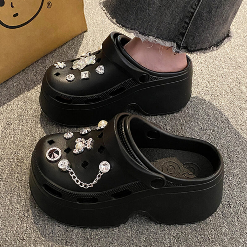 STOMPION SILEVER DIAMOND BRICK CLOGS - Image 5