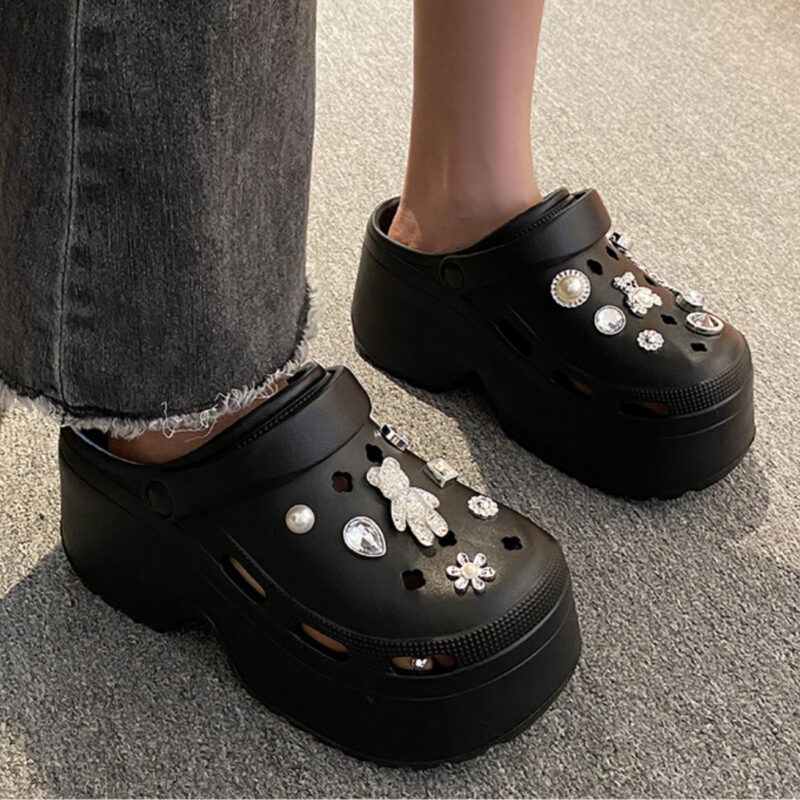 STOMPION SILEVER DIAMOND BRICK CLOGS - Image 7