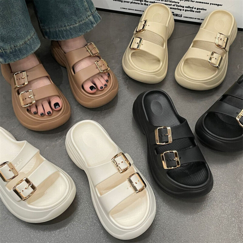 STOMPION DOUBLE BUCKLE HIGH PLATFORM SANDALS - Image 7