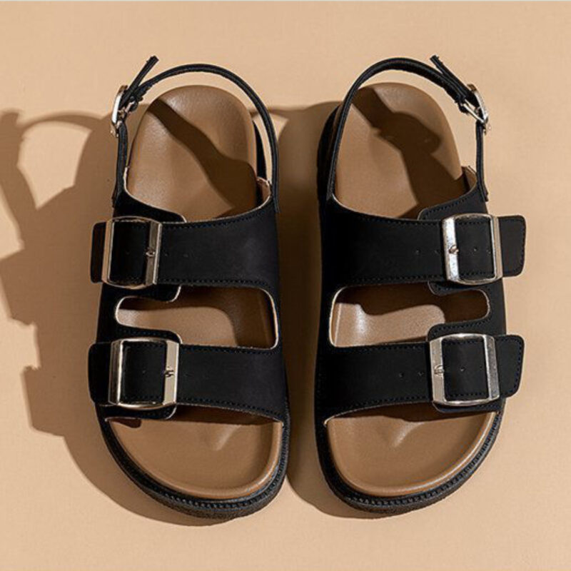 STOMPION DOUBLE METAL BUCKLE WITH BACK STRAP SANDALS - Image 8