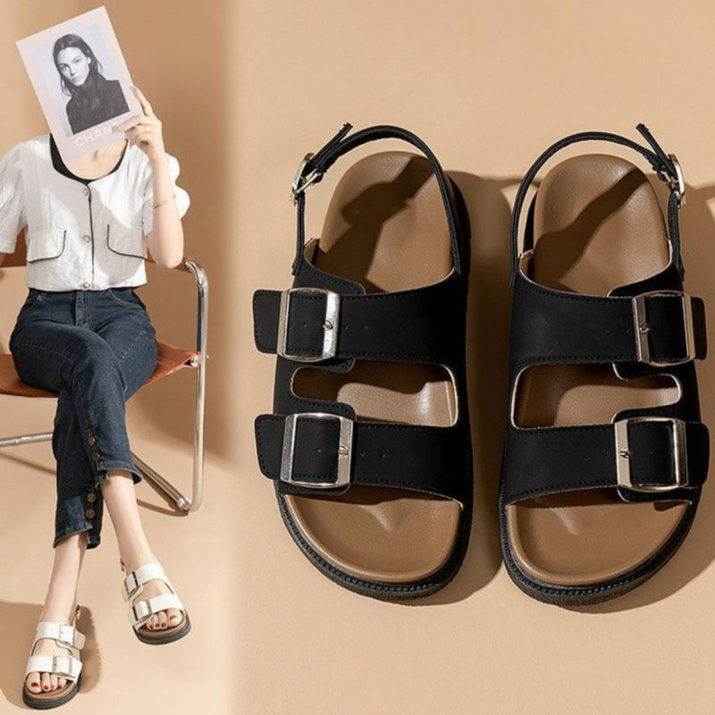 STOMPION DOUBLE METAL BUCKLE WITH BACK STRAP SANDALS - Image 3