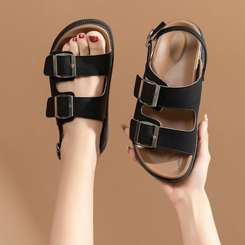STOMPION DOUBLE METAL BUCKLE WITH BACK STRAP SANDALS - Image 5