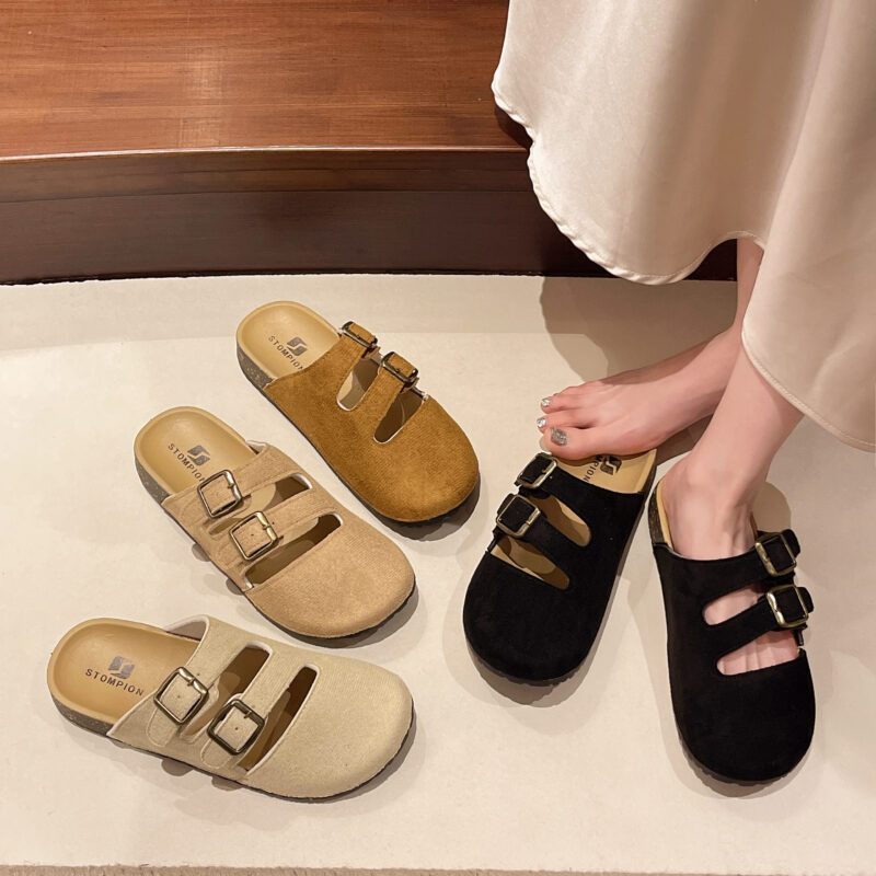 STOMPION DOUBLE STRAP SLIT BUCKLE CLOGS