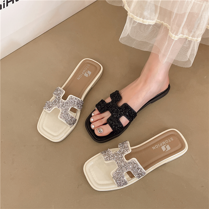 STOMPION H-STRAP GLITTERS SANDALS