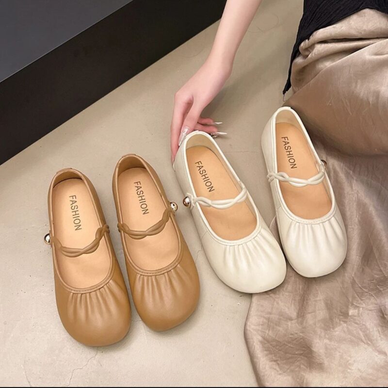 STOMPION TWISTED STRAP BALLET SANDALS